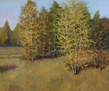 Pintura titulada "Golden Autumn - sun…" por Nikolay Dmitriev, Obra de arte original, Oleo Montado en Bastidor de camilla de…