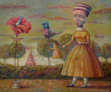 Pintura intitulada "The Royal flower" por Dmitrii Ryzhikov, Obras de arte originais, Acrílico