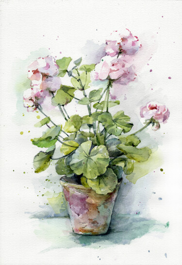 「Watercolour flowers…」というタイトルの絵画 Dmitriy Shvetsovによって, オリジナルのアートワーク, 水彩画