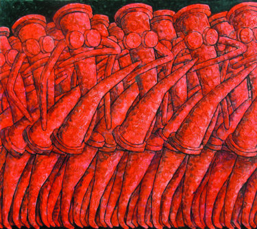 Картина под названием "ПАРАД ФИЗКУЛЬТУРНИЦ…" - Dmitriy Trubin, Подлинное произведение искусства