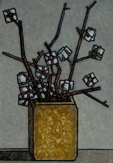 Картина под названием "fleurs de coton / c…" - Dmitriy Trubin, Подлинное произведение искусства