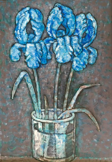 Картина под названием "flowers 5" - Dmitriy Trubin, Подлинное произведение искусства, Акрил