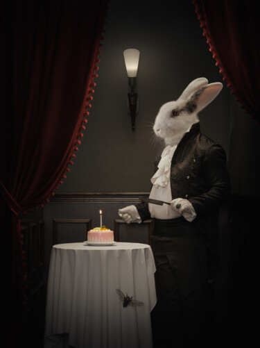 Fotografia intitolato "Rabbit with the cak…" da Dmitry Ersler, Opera d'arte originale, Fotografia manipolata