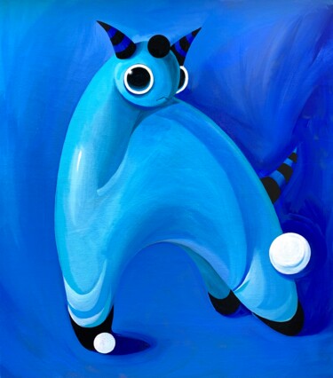 Schilderij getiteld "Sea animal" door Dmitrii Filimonov, Origineel Kunstwerk, Tempera