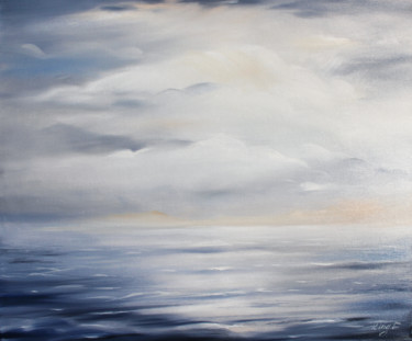 Schilderij getiteld "Blue Sea Whisper" door Dmitry King, Origineel Kunstwerk, Olie
