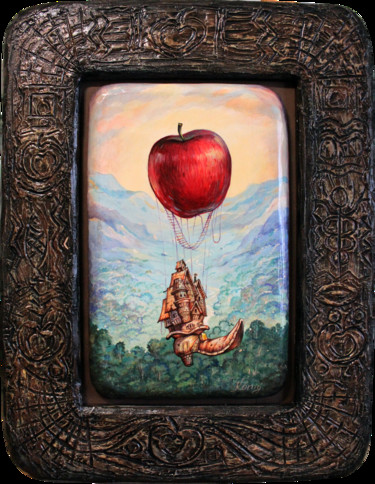 Schilderij getiteld "The Flight of love" door Dmitry King, Origineel Kunstwerk, Acryl Gemonteerd op Houten paneel