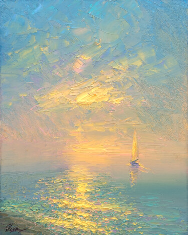 Peinture intitulée "Evening 16" par Dmitry Oleyn, Œuvre d'art originale, Huile Monté sur Châssis en bois