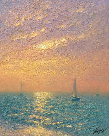 "Seascape 18" başlıklı Tablo Dmitry Oleyn tarafından, Orijinal sanat, Petrol Ahşap Sedye çerçevesi üzerine monte edilmiş