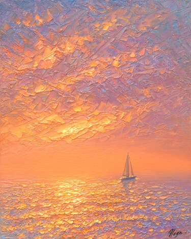 Pintura titulada "Seascape 26" por Dmitry Oleyn, Obra de arte original, Oleo Montado en Bastidor de camilla de madera