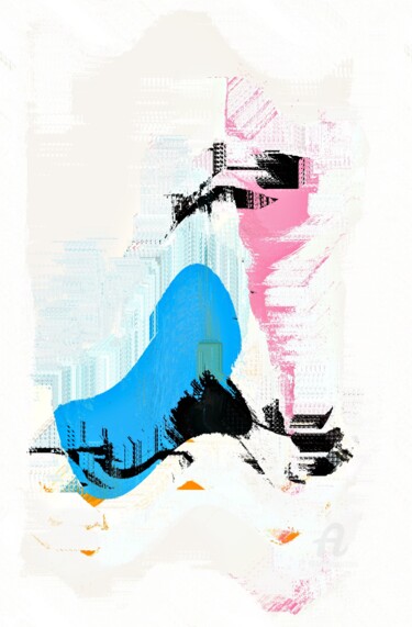 Цифровое искусство под названием "Abstract flamingo" - Дмитрий Олейник, Подлинное произведение искусства, Цифровая живопись