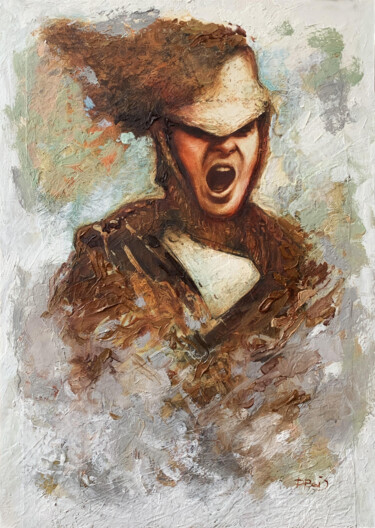 Картина под названием "Officer" - Dmytro Boykov, Подлинное произведение искусства, Масло