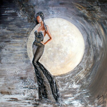 Peinture intitulée "Lune" par Do Lambrecht, Œuvre d'art originale, Acrylique