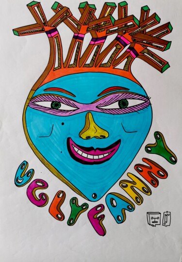 Zeichnungen mit dem Titel "UGLY FANNY" von Do.M.Ju, Original-Kunstwerk, Marker