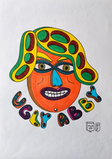 Zeichnungen mit dem Titel "UGLY ABBY" von Do.M.Ju, Original-Kunstwerk, Marker