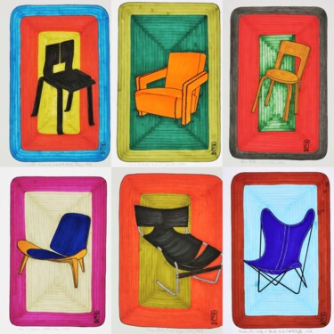 Digital Arts titled "compilation chairs 4" by Do.M.Ju, Original Artwork, Digital Collage