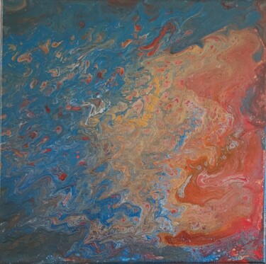 Картина под названием "volcanic sea" - Dochka Mihova (Nikoleta), Подлинное произведение искусства, Акрил Установлен на Дерев…