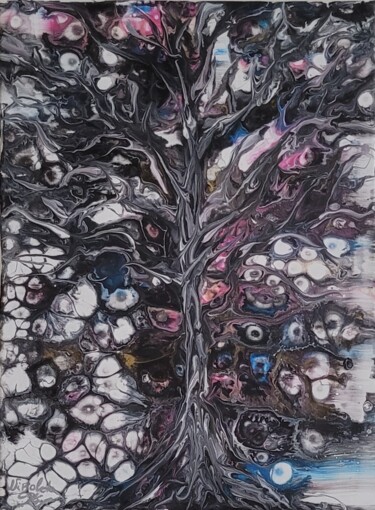 Malerei mit dem Titel "" L'arbre des âmes…" von Dochka Mihova (Nikoleta), Original-Kunstwerk, Acryl Auf Keilrahmen aus Holz…