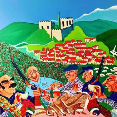 Pintura intitulada "N20-Castelnou-La pa…" por Dod, Obras de arte originais, Acrílico Montado em Armação em madeira