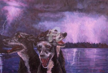 Peinture intitulée "When Lightning Stri…" par Father Douglas, Œuvre d'art originale
