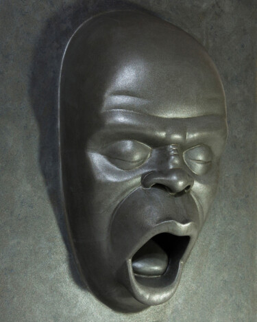 Γλυπτική με τίτλο "Terrore" από Giancarlo Dolce, Αυθεντικά έργα τέχνης, Τσιμέντο Τοποθετήθηκε στο Ξύλινο πάνελ