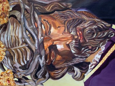Картина под названием "Nuestro padre de la…" - Dolores Fernández, Подлинное произведение искусства, Масло