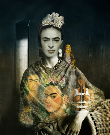 Digitale Kunst getiteld "Frida Kahlo Revisit…" door Dodi Ballada, Origineel Kunstwerk, Digitaal Schilderwerk