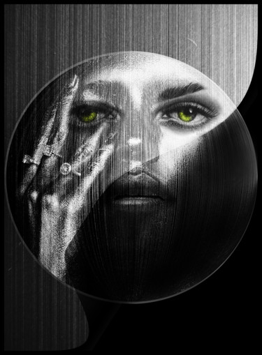 Arts numériques intitulée "Green eyes" par Dodi Ballada, Œuvre d'art originale, Peinture numérique