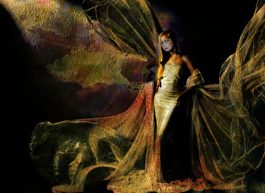 Digitale Kunst getiteld "Papillon de nuit" door Dodi Ballada, Origineel Kunstwerk, Digitaal Schilderwerk