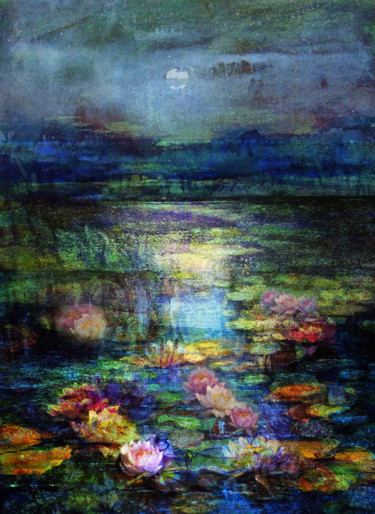 Artes digitais intitulada "water lilies" por Dodi Ballada, Obras de arte originais, Pintura digital