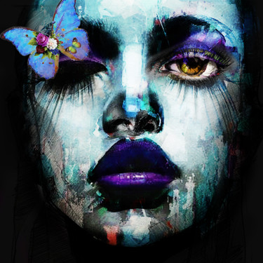 Painting titled "You put butterflies…" by Dodi Ballada, Original Artwork, Acrylic