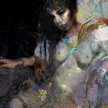 Цифровое искусство под названием "She was swimming in…" - Dodi Ballada, Подлинное произведение искусства, 2D Цифровая Работа