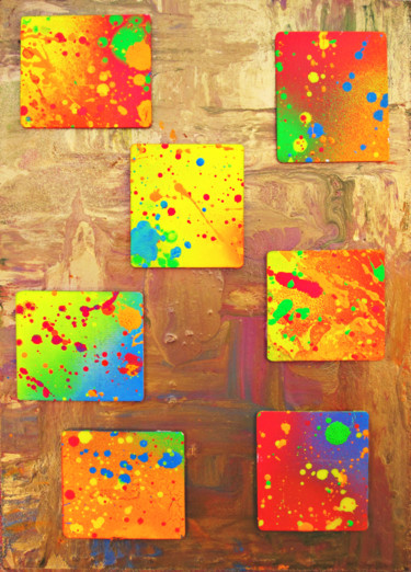 Painting titled "Gold bars" by Ami Nº1, Original Artwork, Spray paint
