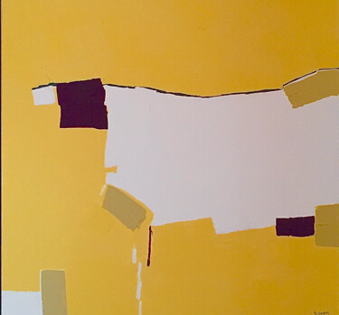 Pintura intitulada "Composition jaune 2…" por Dominique Corti, Obras de arte originais, Acrílico