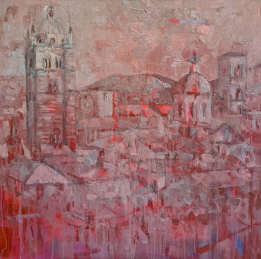 Картина под названием "Genova cromatica 2" - Domenico Asmone, Подлинное произведение искусства, Масло Установлен на Деревянн…