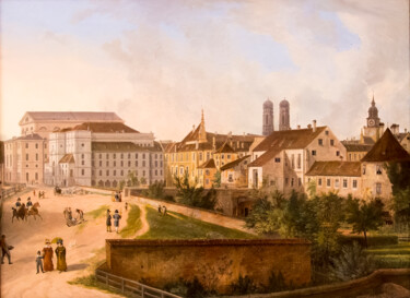 Painting titled "La résidence royale…" by Domenico Quaglio Le Jeune, Original Artwork, Oil