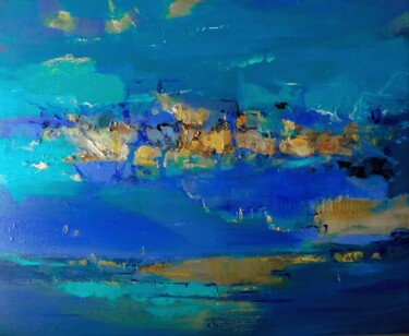 Painting titled "524 Seascape" by Domie, Original Artwork, Acrylic
