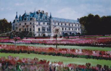 Peinture intitulée "chenonceaux-et-tuli…" par Bertrand Domin, Œuvre d'art originale