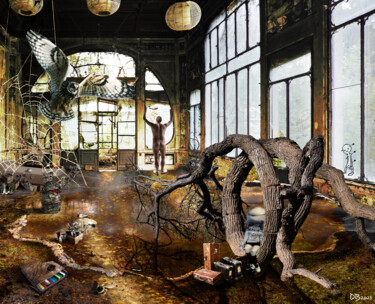Digitale Kunst mit dem Titel "Hier" von Dominique Boucher, Original-Kunstwerk, Fotomontage