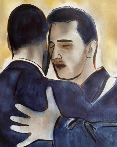 绘画 标题为“Tango” 由Dominique Cointrel, 原创艺术品, 水彩