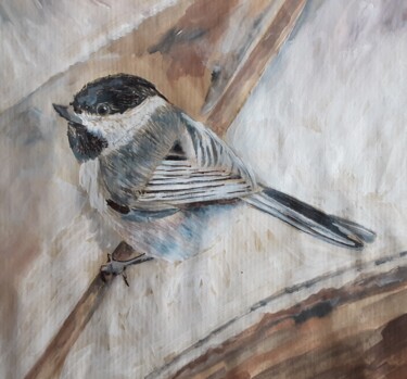 Pintura intitulada "Jet  d’oiseaux" por Dominique De Roo, Obras de arte originais, Guache