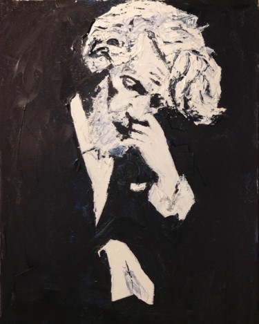 Peinture intitulée "Le Penseur" par Dominique Dève, Œuvre d'art originale, Acrylique
