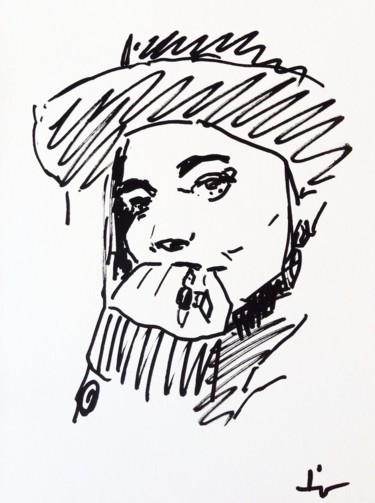 Dessin intitulée "Quick Sketch 1" par Dominique Dève, Œuvre d'art originale, Marqueur