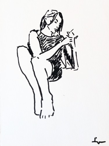 Dessin intitulée "Quick Sketch 3" par Dominique Dève, Œuvre d'art originale, Marqueur