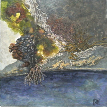 Peinture intitulée "fragment de monde n…" par Dominique Gais, Œuvre d'art originale, Encre