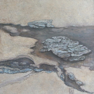 Peinture intitulée "fragment de monde n…" par Dominique Gais, Œuvre d'art originale, Encre Monté sur Métal