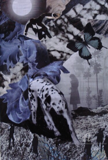 Collages intitulée "Les ombres de la nu…" par Dominique Gobelin Mansour, Œuvre d'art originale