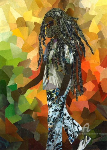 Collages titled "Le rasta" by Dominique Gobelin Mansour, Original Artwork