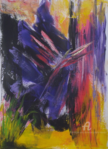 Peinture intitulée "Oiseau de feu" par Dominique Gobelin Mansour, Œuvre d'art originale, Acrylique