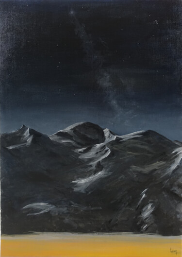 「Clair de lune et ci…」というタイトルの絵画 Dominique Hieauxによって, オリジナルのアートワーク, オイル