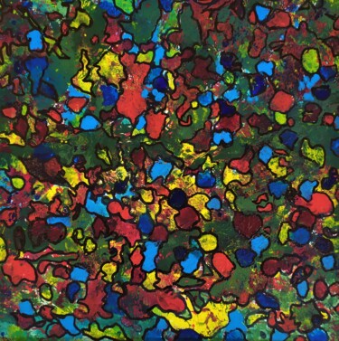 Painting titled "Eclats multicolores…" by Dominique Jolivet, Original Artwork, Acrylic